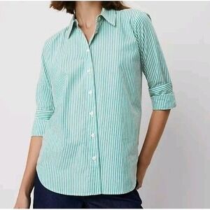 Ann Taylor Striped Relaxed Perfect Shirt. Size Small. 100% Cotton